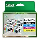 GREENSKY LC223 Patronen Kompatibel für LC223 Druckerpatronen Brother für Brother MFC J5320DW Patronen für DCP-J4120DW MFC-J4420DW MFC-J480DW DCP-J562DW MFC-J4620DW MFC-J4625DW MFC-J680DW (15 Pack)