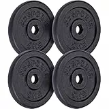 ScSPORTS® Hantelscheiben - Set, 10/20/30/40kg, 30/31mm Bohrung, Gusseisen, Schwarz - Hantelscheiben-Set, Gewichtsscheiben, Hantelgewichte, Fitness Scheiben, Gewichte für Hantel (20 KG (4 x 5 kg))