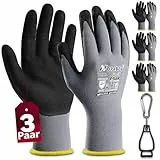 Nopaben 3 Paar Arbeitshandschuhe herren mit Rutschfest-Grip & Touchscreen für Mechaniker und Montage – Optimale Griffigkeit & Feines Tastgefühl, gartenhandschuhe damen, Größe 10/XL