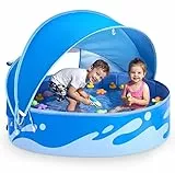 Peradix Planschbecken für Kinder mit Dach,120 cm Baby Planschbecken mit Sonnenschutz – Klappbarer Kinderplanschbecke für Garten & Reisen | Babyzelt & Strandzelt