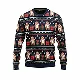 JAP Christmas Bär und Geschenk - Lustiger Hässlicher Weihnachtspullover Für Damen und Herren Ugly Christmas Sweater - L
