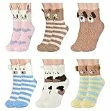 colornival Kuschelsocken Damen Weihnachtssocken 6 Paar Flauschig Warm Socken Wintersocken Kuschelige Bettsocken Schlafsocken Haussocken Thermosocken Weihnachten Geschenk für Frauen Mädchen Jungen