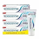 Zahnpasta - Sensodyne MultiCare Sanftweiß, tägliche Zahncreme mit Fluorid, für schmerzempfindliche Zähne, 4x75ml