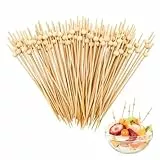 Zikenis 100 Stück Cocktailspieße,Spiesse für Snacks Set,12cm Cocktail Sticks,Obstspieße,Cocktail Zubehör,Spieße Fingerfood Kinder,für Barbecue,Geburtstag,Hochzeit,Party(Holzperlen)