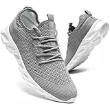 QIJGS Sportschuhe Sneaker Damen Freizeitschuhe Laufschuhe Turnschuhe Fitness Straßenlaufschuhe Trainer Outdoor Sneakers Tennis Gym Walkingschuhe Jogging Schuhe Grau 36