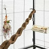 HappyBird | Natur Klettersitzstange Liane 90-100cm für Papageien / 3-5cm breit/Sitzstange für Volieren und Käfige