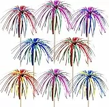 VITEVER 100 Stück Cocktail Picks, 23cm lang Cocktailspieße, Neue Doppelschicht mehrfarbig Cocktail Feuerwerk Deko, Glitzer Cocktail Schirmchen für Party Geburtstagsbars Getränke