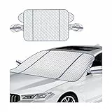 CGEAMDY Auto Windschutzscheiben Abdeckung, Ultra-Dick Schutzabdeckung Schnee EIS Frost Staub Wasserbeständig UV Universal, Auto-Schneeschild Winter-Frontscheibe Schneeschutzabdeckung(115x160cm)