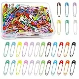 150 Stück Sicherheitsnadeln, 19mm Sicherheitsnadeln Klein für Kleidung Metall Sicherheitsnadel Safety Pins für Kleidung Nähen Basteln Schmuckherstellung (Farbe)