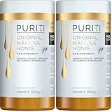 PURITI Manuka Honig MGO 550+ 500g aus Neuseeland mit zertifiziertem Methylglyoxal Gehalt - Laborgeprüft, Direktimport, reines Naturprodukt, frei von Zusatzstoffen (Packung mit 2)