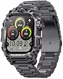 findtime Militär Smartwatch Herren mit LED Taschenlampe Telefonfunktion, 2.01' Robuste Outdoor Fitnessuhr 100+ Sportmodi Herzfrequenz Schlafüberwachung