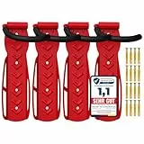4 x WELLGRO Wand Fahrradhalter - Stahl Fahrrad Wandhalterung - Fahrrad Haken - Fahrradständer - Ständer - Farbe wählbar, Farbe:Rot