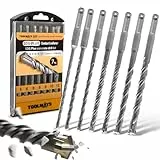 TOOLMAYS SDS Plus Betonbohrer Set, 7-teilig SDS Plus Bohrer Set für Beton, Ø 5-12 mm x 160 mm Steinbohrer, Max. Härte bis zu 92 HRC