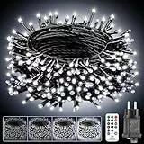 Lichterkette Weihnachtsbeleuchtung Innen Außen Strombetrieben -15M 150LED 8 Modi Dimmbar Wasserdicht Christmas Tree Lights mit Fernbedienung Timer für Indoor, Outdoor, Balkon, Garten, Hochzeit
