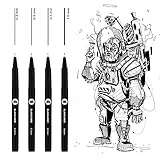 Molotow Blackliner Set 2 (Strichstärke 0,3 mm bis 1,0 mm, Fineliner mit permanenter, dokumentenechter Tinte) 4 Stück schwarz