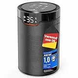 Heefoto Heizlüfter Energiesparend [TESTSIEGER], 1500W ECO Heizlüfter Leise, 24h Timer Heizlüfter Klein mit Kipp- und Überhitzungsschutz, Schwarz