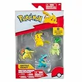 Pokémon PKW2578 - Battle Figure Multipack - 4er Pack mit Pikachu, Endivie, Karnimani, Feurigel, offizielle detaillierte Figuren, je 5 cm