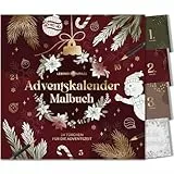 Lebenskompass® Adventskalender Malbuch - 24 Ausmalbilder mit Sprüchen & Inspirationen - Kreativer Adventskalender für Erwachsene - Achtsamkeit zum Ausmalen - Softcover mit Goldveredelung
