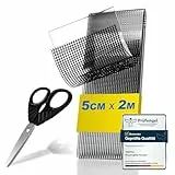 teeppo Fliegengitter Reparatur Klebeband Set 2m - Insektenschutz Fliegengitter Reparatur - Stark Selbstklebend Glasfaser - Verhindern Moskitos Insekten - Inklusive Schere - Schwarz (2 m x 5 cm)