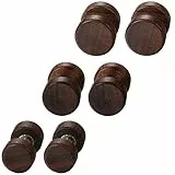Flongo 6er Holz Ohrstecker Set - Männer & Frauen Ohrringe, Braun, Fake Plug Tunnel, Piercing Ohrschmuck