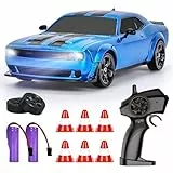 BuzzoXerex Drift Auto Ferngesteuert, Mini Drift Car, 1:24 4WD Mini RC Auto mit LED-Leuchten,18 km/h, RC Ferngesteuertes Spielzeugauto für Erwachsene und Kinder ab 6 Jahre älter (B)