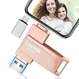 USB Stick 256GB für Phone,Levida Speicherstick,Photostick,Externer Speicher 4 in 1,Fotostick 3.0,Flash Drive für Handy,iOS,Android,Pad,Laptop,Pc(Mobile Memory,Automatic Photo Backup),Hellrosa