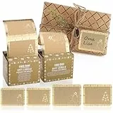 com-four® 60x Aufkleber für Geschenke zu Weihnachten bis 8 cm - Sticker für Geschenkbeschriftung goldfarben - Geschenketiketten mit weihnachtlichen Motiven - selbstklebend (060 - Aufkleber braun)