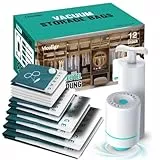 12 Stück Vakuumbeutel für Kleidung Bettdecken mit Elektrische und Handpumpe(3 Jumbo/3 Groß/3 Mittel/3 Klein),Wiederverwendbar Vacuum Bags für Lagerung mit Bettwäsche Kissen,Umzug und Reise