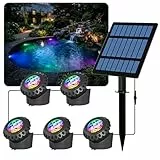 T-SUN Solar Teichbeleuchtung RGB Solar Unterwasserstrahler LED Teich Licht mit IP68 wasserdicht, RGB-Farbwechsel Landschaftsscheinwerfer Gartenbeleuchtung für Garten, Patio, Baum (5 Set)