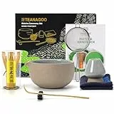 TEANAGOO Matcha Set | Matcha Tee Set | Matcha Schale | Matcha Besen set | Matcha kit | Matcha Schüssel mit Ausgießer Bambus Matcha Whisk-7 Stück Matcha Starter Sets,N2, Dunkleres Grau