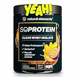 natural elements SoProtein Clear Whey Isolate – Mango Maracuja Geschmack – 600g Proteinpulver – 25g Protein – erfrischender Protein-Shake, optimal löslich – in Deutschland entwickelt & laborgeprüft