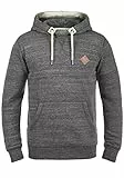 !Solid SDKevin Herren Kapuzenpullover Hoodie Pullover mit Kapuze Kordelzug Rippbündchen Kängurutasche Baumwollmischung Regular fit, Größe:2XL, Farbe:Grey Melange (8236)