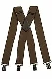 Olata Extra Breite Hosenträger für Herren – 5 cm breit, Robust und Verstellbar mit Stabilen Clips, Ideal für Arbeit und Elegante Outfits. Olivgrün (Schwarz Clips)