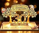 Giftota - 2026 Originelle Geldgeschenk zum 30. Geburtstag Frauen & Männer - 30 Geburtstaggeschenk - DIY Holz-Schild Gästebuch mit LED Lichterkette - 30 Geburtstag Deko - Personalisierbares Geschenk