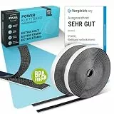 Klettband Selbstklebend Extra Stark - BPA Frei - Klettverschluss Selbstklebend Schwarz - Klett Klebeband Extra Breit - Selbstklebendes Klettband Beidseitig - Klettbänder - 3m x 10mm