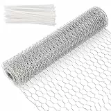 Cieex Kaninchendraht, 0.4 x12 m Hasendraht Drahtzaun, Maschendraht Verzinkt, Hühnerdraht Feinmaschig, Dechseckgeflecht für Tierzäune, Handwer ksartikel und Gemüsegarten