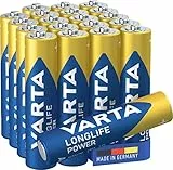 VARTA Batterien AAA, 20 Stück, Longlife Power, Alkaline, 1,5V, ideal für Spielzeug, Funkmaus, Taschenlampen, Made in Germany