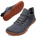 ELAPHURUS Barfußschuhe Herren Minimalistische Traillaufschuhe Herren Outdoor Sport Fitnessschuhe Sneaker,Grau,44 EU