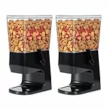 Tokokimo Müslispender, Zerkleinert Keine Cerealien Beim Ausgeben, 3,2 L Cereal Dispenser & Cornflakes Spender, Ideal Für Süßigkeiten, Nüsse, Bohnen, Granola（Schwarz, 2er-Set）