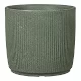 Scheurich Linetto 40, Pflanzgefäß/Blumentopf/Pflanzkübel, rund, Farbe: Dark Green, hergestellt mit recyceltem Kunststoff, 10 Jahre Garantie, für den Außenbereich