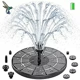 AISITIN 3,5W Solarbrunnen für Draussen mit Solar Panel Eingebaute Batterie Wasserpumpe Solar Schwimmender Fontäne Pumpe mit 10 Fontänenstile für Garten, Vogel-Bad,Teich,Fisch-Behälter