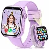 BANLVS Smartwatch Kinder mit SIM Karte, Kinder-Smartwatch mit IP68 Wasserdicht, Schulmodus, 1,83' Bildschirm, Schrittzähler Kinderuhr Mädchen Jungen, Lila