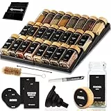 Deco haus® Gewürzregal Schublade [MIT 24 GEWÜRZGLÄSER & ETIKETTEN] - Gewürze Organizer - Gewürzeinsatz Schublade - Gewürzschublade Organizer mit Gläser - Schubladeneinsatz Gewürze