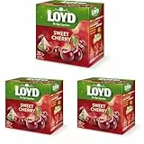 LOYD® Früchtetee Tee | 20 Teebeutel 40g | Geschmack: Kirsche| Aromatisiert Obst Frucht Früchte Fruit Tea | Hochwertigen Teeblättern Schwarzteebeutel Aufbrühen (Packung mit 3)