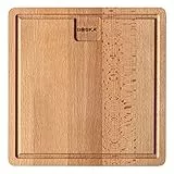 Boska Dining Board Amigo S/Servierbrett/Europäisches Buchenholz/Dinnerbrett mit Auffangrinne / 23x23 cm