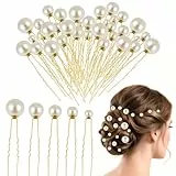 NEBURORA Haarnadeln mit Perlen für Hochzeiten, U-Form, Perlen-Haarschmuck für Bräute, Brautjungfern und Frauen, Gold, 36 Stück