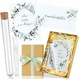 FORMIZON Geldgeschenk zur Hochzeit, Grußkarte+ Lichterkette+ Reagenzglas+ Seifenblasen, Hochzeitskarte Geschenk für Brautpaare, Geldgeschenke Verpackung Schleife, Hochzeit Geschenkbox mit Lichtern