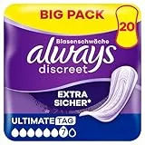 Always Discreet Inkontinenzeinlagen für Frauen Ultimate Tag 20 Stück Extra Sicher und Diskret