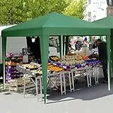 YITAHOME 3X3Meter Outdoor Pop Up-Pavillon mit Seite Faltpavillon, Wasserdichter Faltbarer Gartenpavillon Für Alle Jahreszeiten Camping Pavillon Anti-uv Mit Kostenlosen Höhenverstellbaren Party Märkte