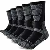 KEECOW 5 paar Sportsocken Herren Damen Wandersocken Socken Arbeitssocken Thermosocken(38-42,Schwarz)